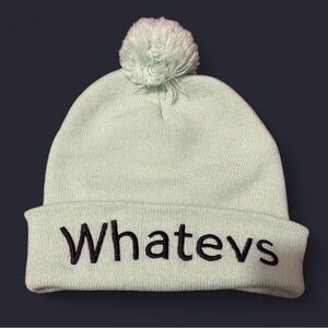 Whateves Mint Green Pom-Pom Beanie